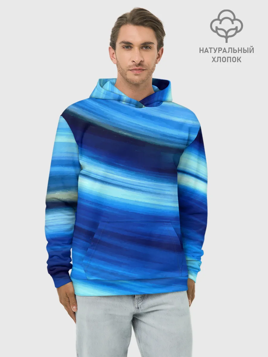 Худи мужской база хлопок / Морской