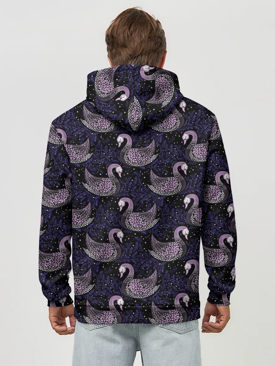 Худи мужской база хлопок / Лебеди из бисера