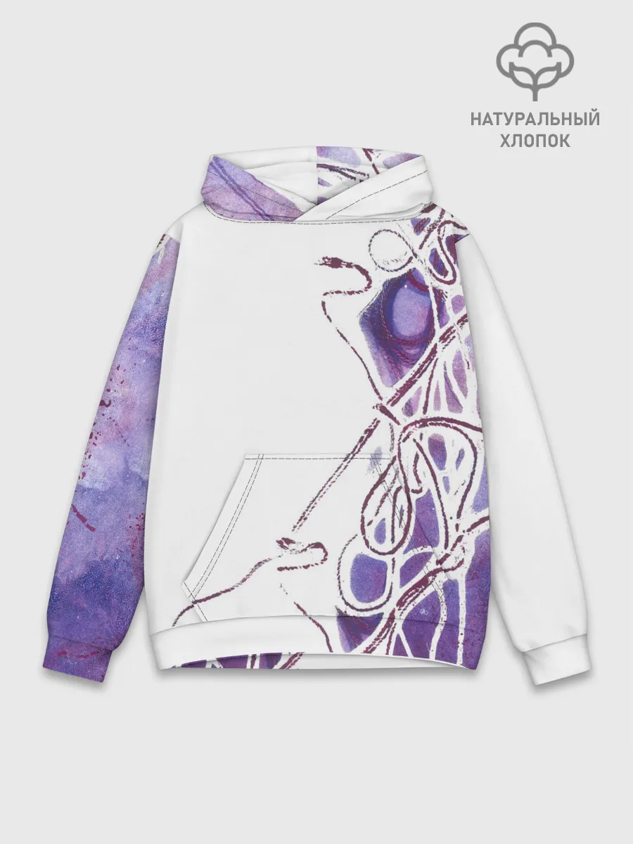 Худи мужской база хлопок / Фиолетовые нити
