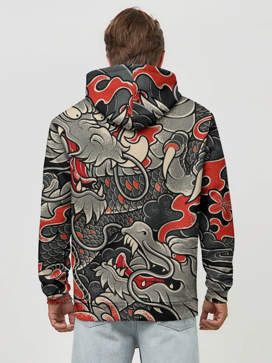 Худи мужской база хлопок / Китайский Дракон, China Dragon