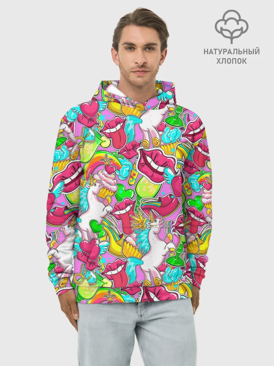 Худи мужской база хлопок / Губы фреш