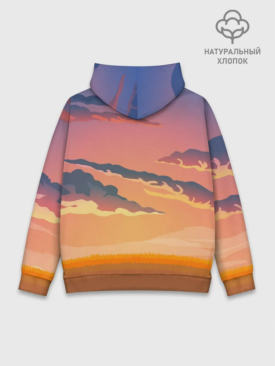 Худи мужской база хлопок / Мем собака качок DOGE