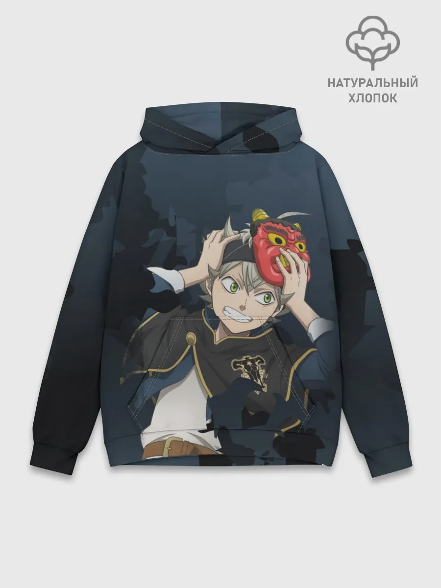 Худи мужской база хлопок / Черный клевер