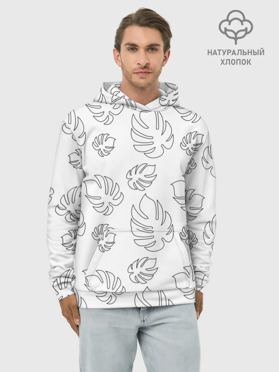 Худи мужской база хлопок / Листья