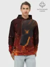 Худи мужской база хлопок / ОГНЕНЫЙ ВОЛК, 3d