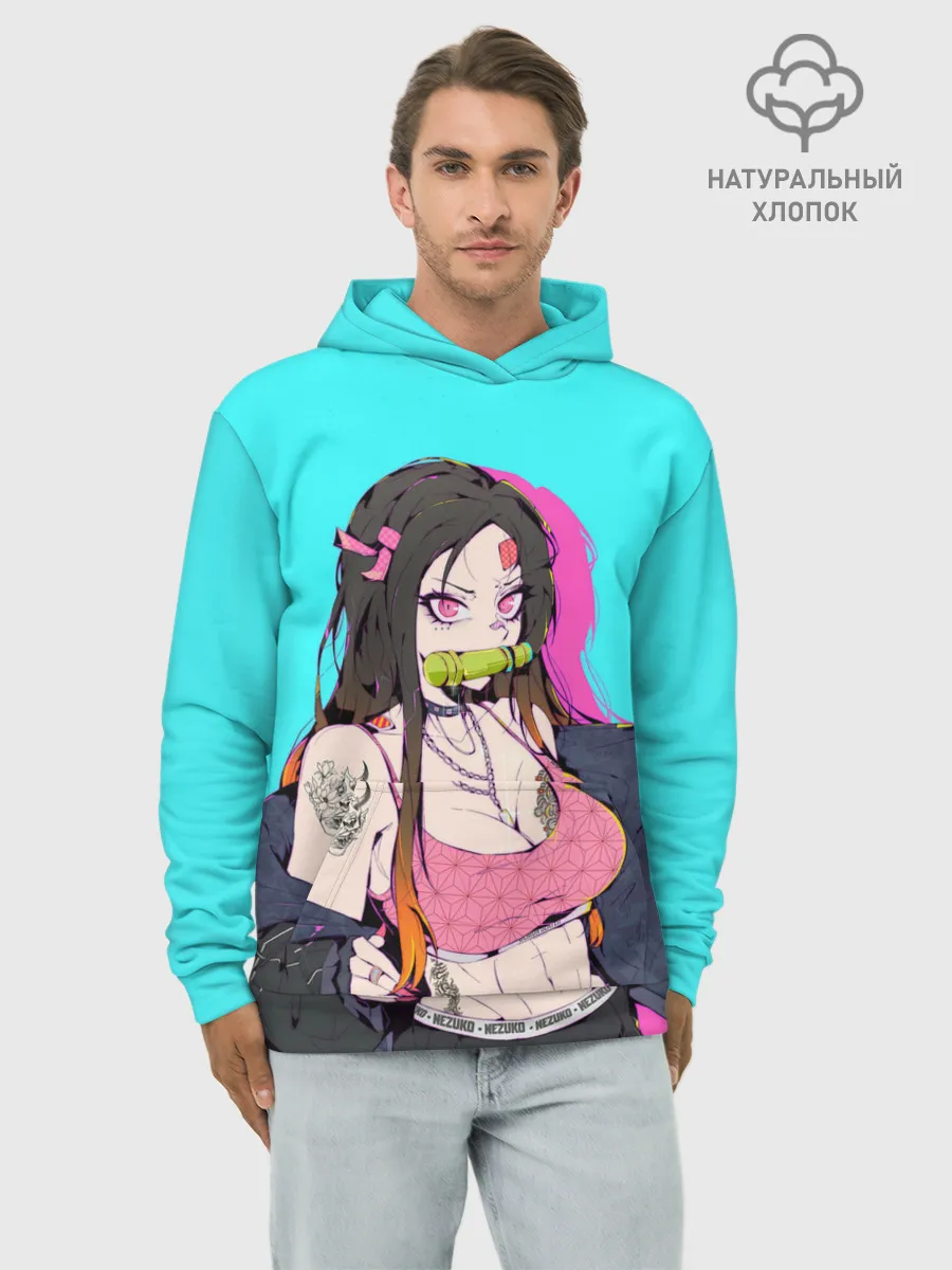 Худи мужской база хлопок / Стильная Нэезуко