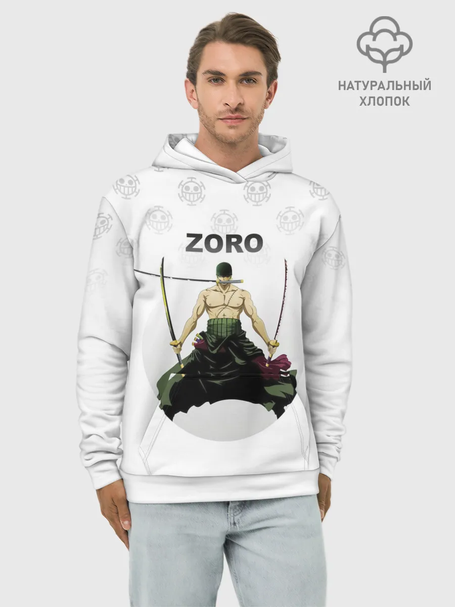 Худи мужской база хлопок / Зоро | One Piece. Большой куш
