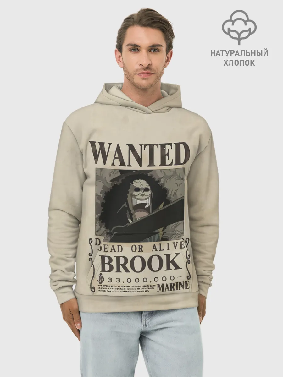Худи мужской база хлопок / Брук в розыске | One Piece