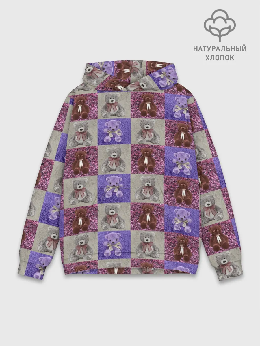 Худи мужской база хлопок / Медведи на ковре