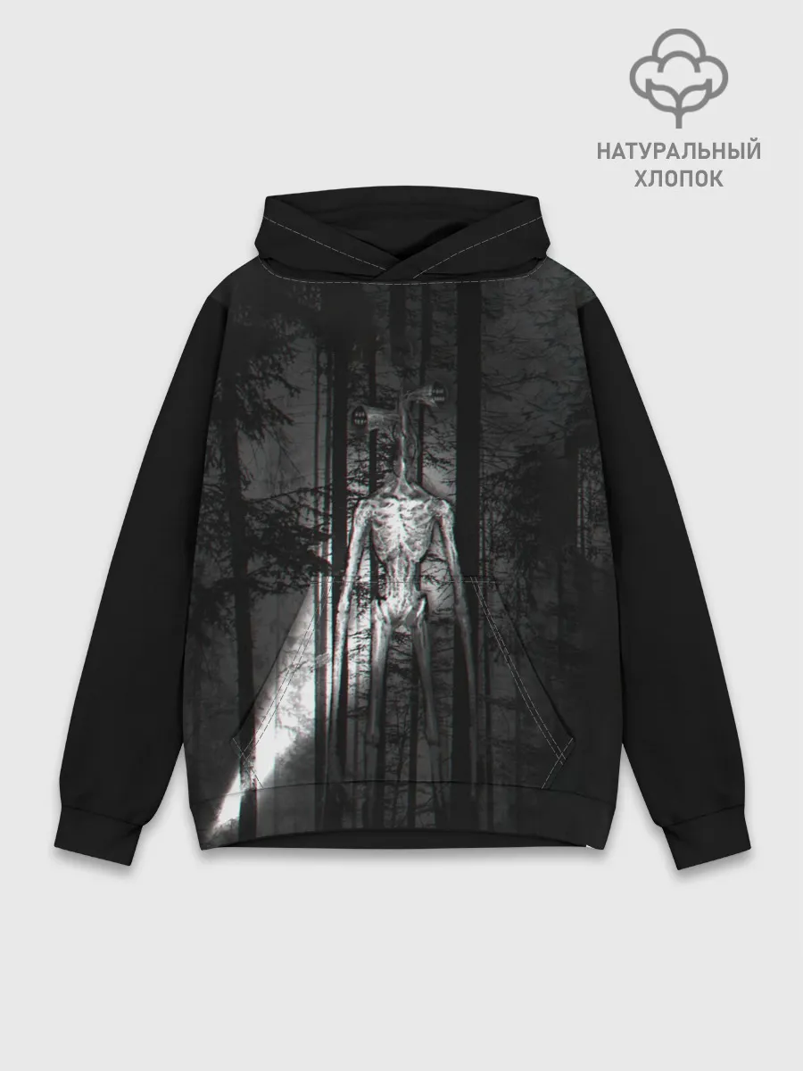 Худи мужской база хлопок / СИРЕНОГОЛОВЫЙ GLITCH