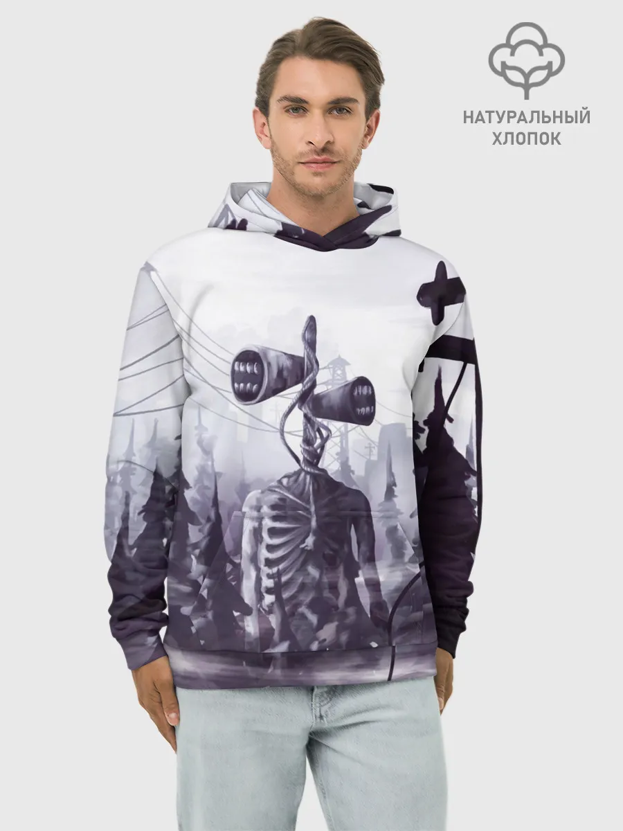 Худи мужской база хлопок / СИРЕНОГОЛОВЫЙ В ГОРОДЕ