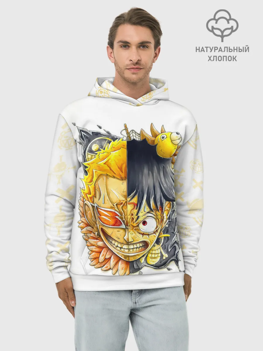 Худи мужской база хлопок / Донкихот vs Луффи | One Piece