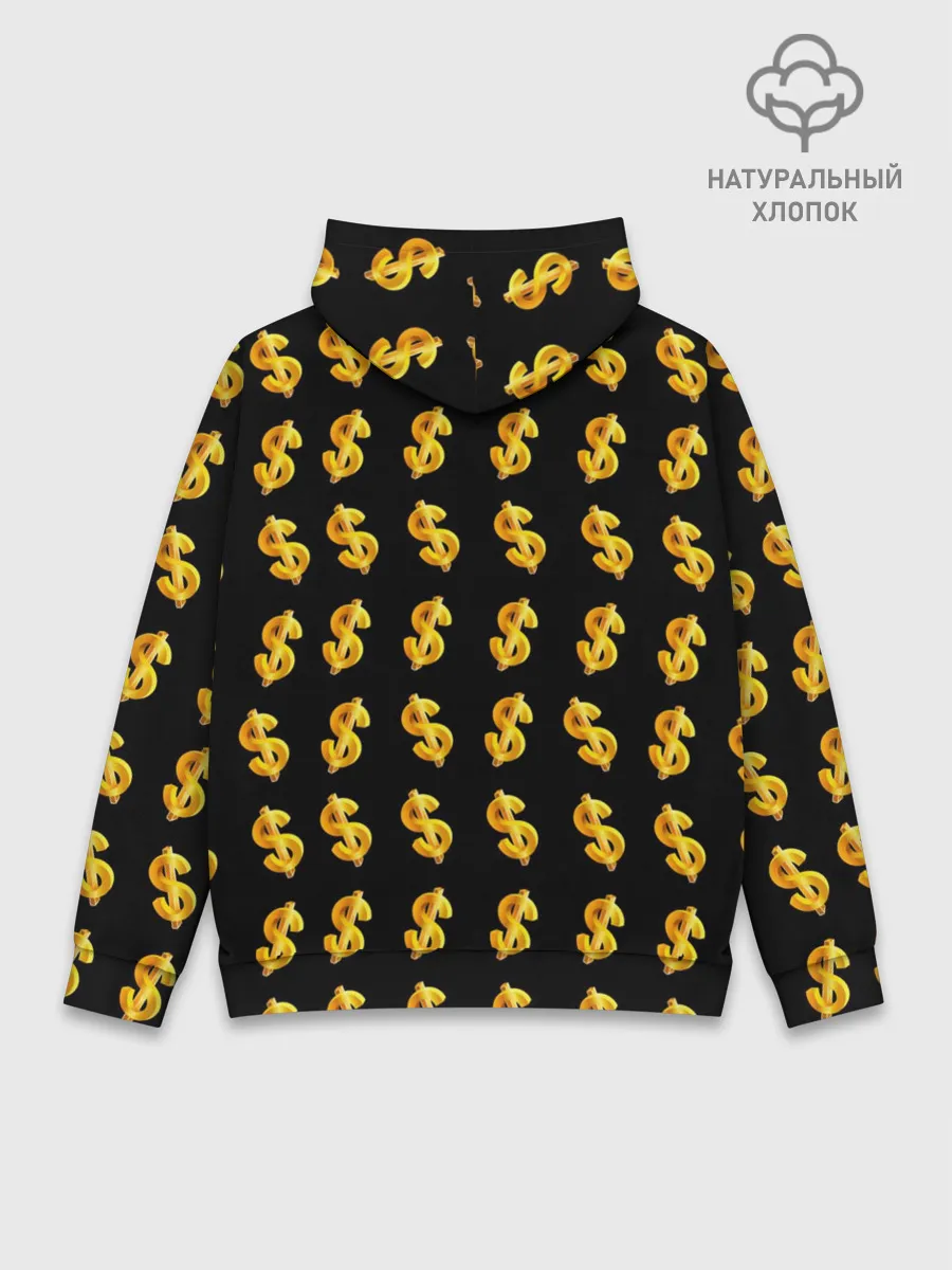 Худи мужской база хлопок / Доллар золотой