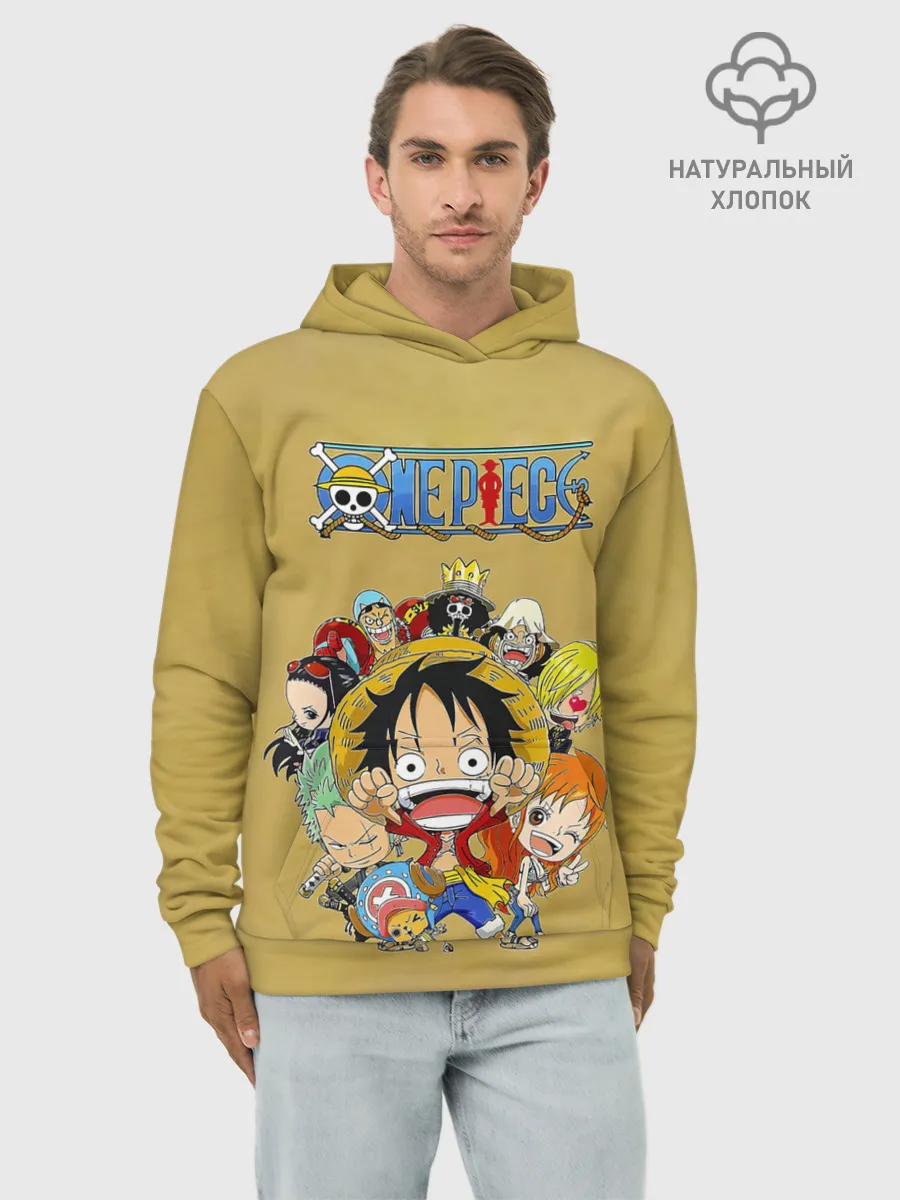 Худи мужской база хлопок / Персонажи One Piece. Большой куш