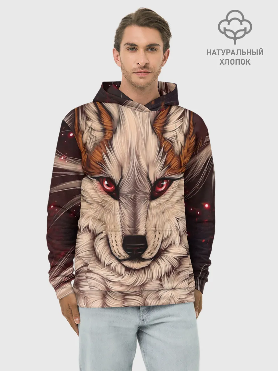 Худи мужской база хлопок / Красивая Волчица