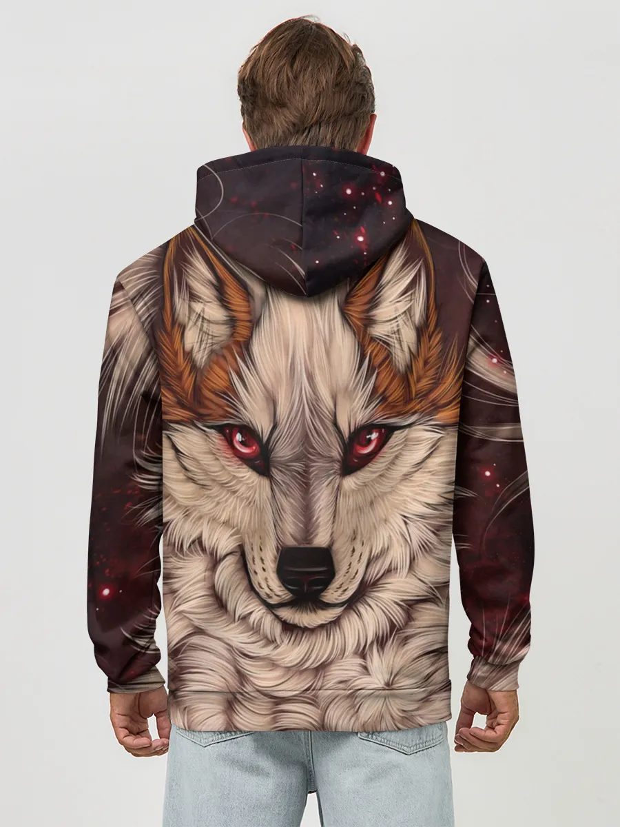 Худи мужской база хлопок / Красивая Волчица