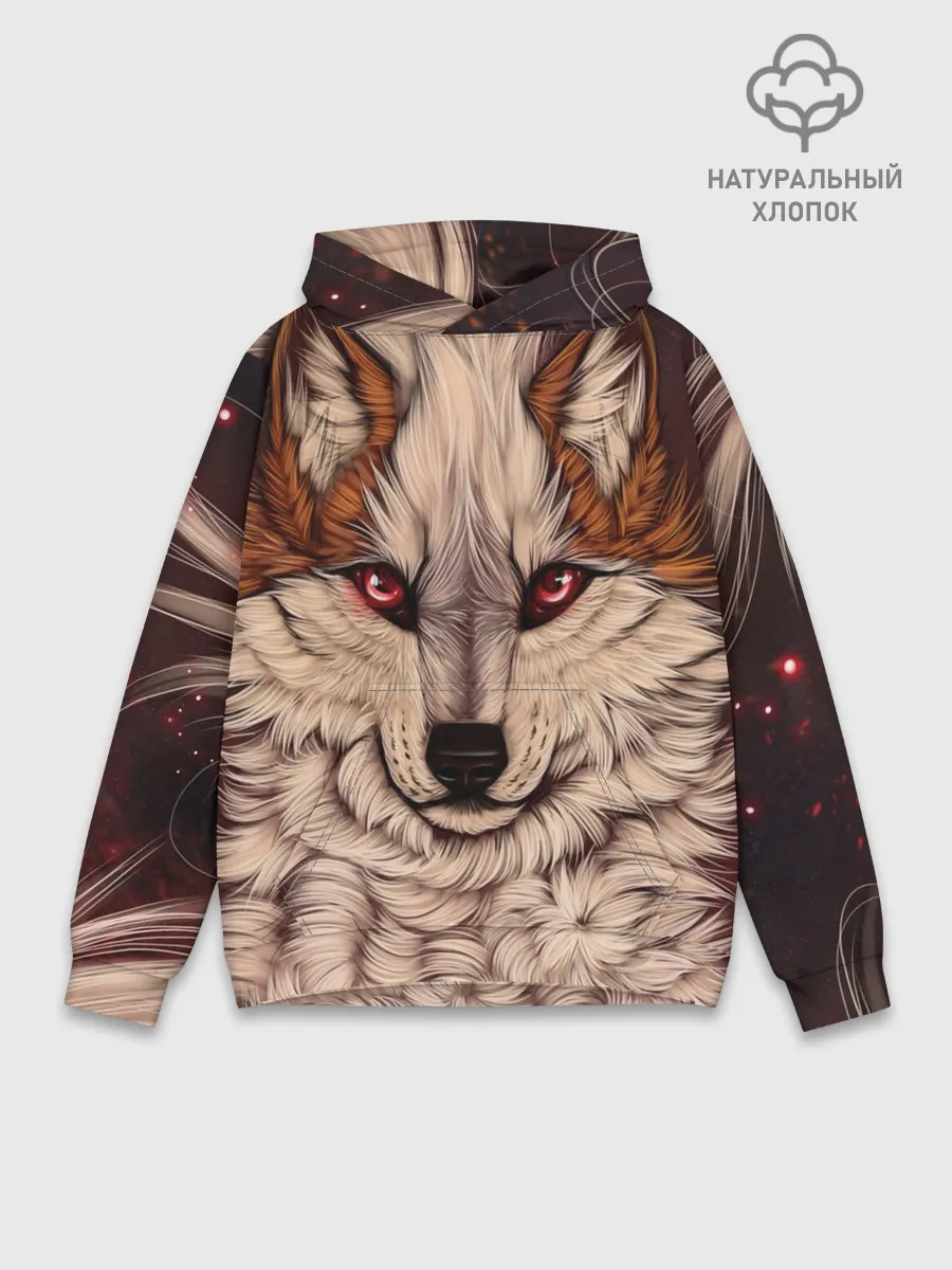 Худи мужской база хлопок / Красивая Волчица