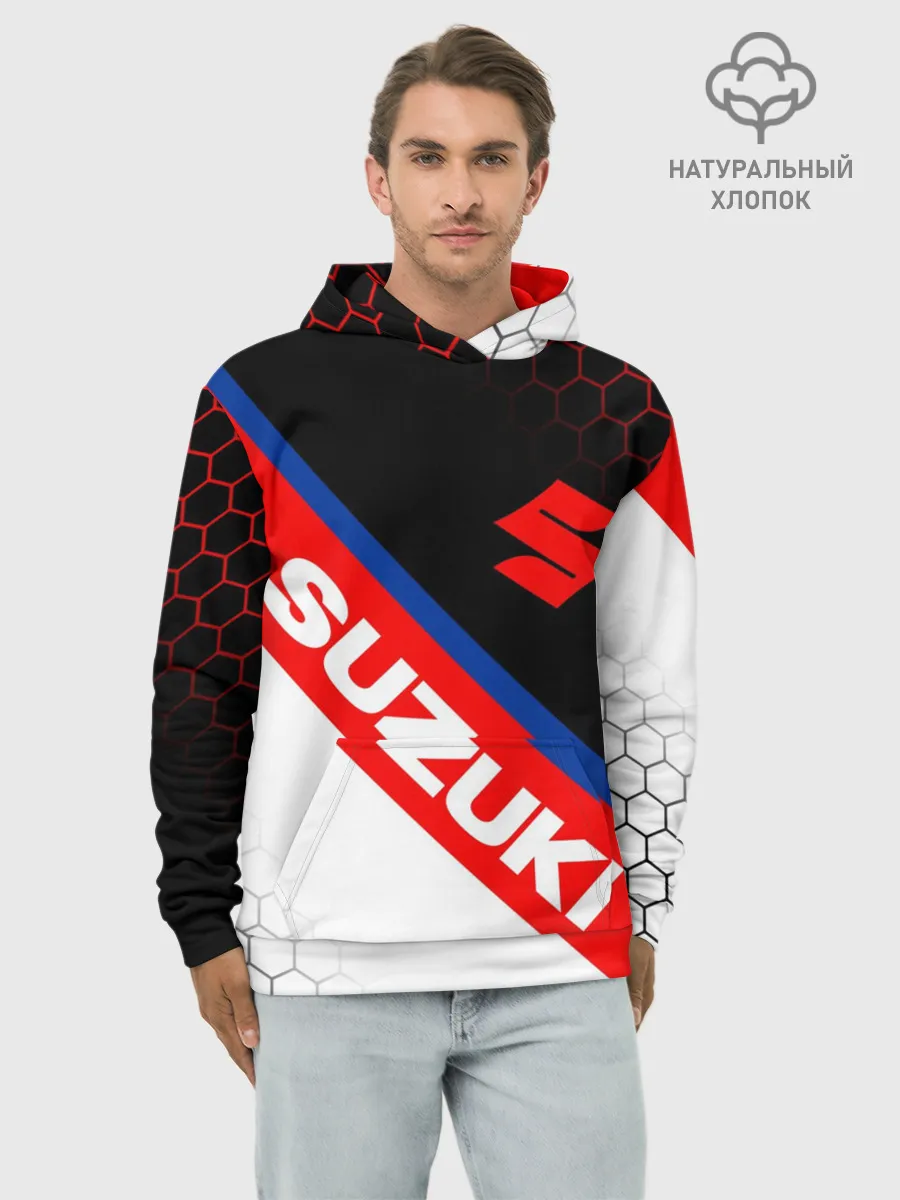 Худи мужской база хлопок / SUZUKI / СУЗУКИ / МОТОСПОРТ