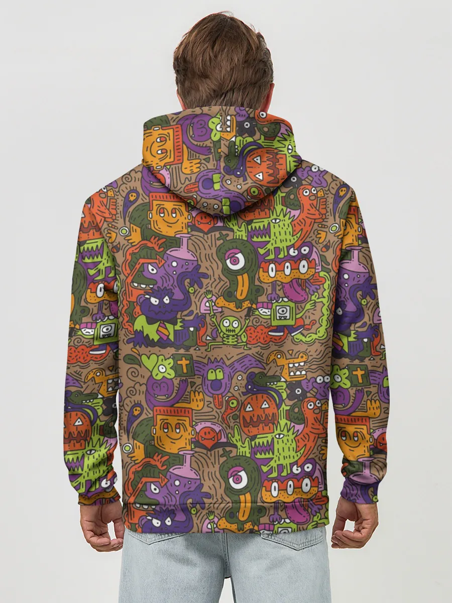 Худи мужской база хлопок / Монсты