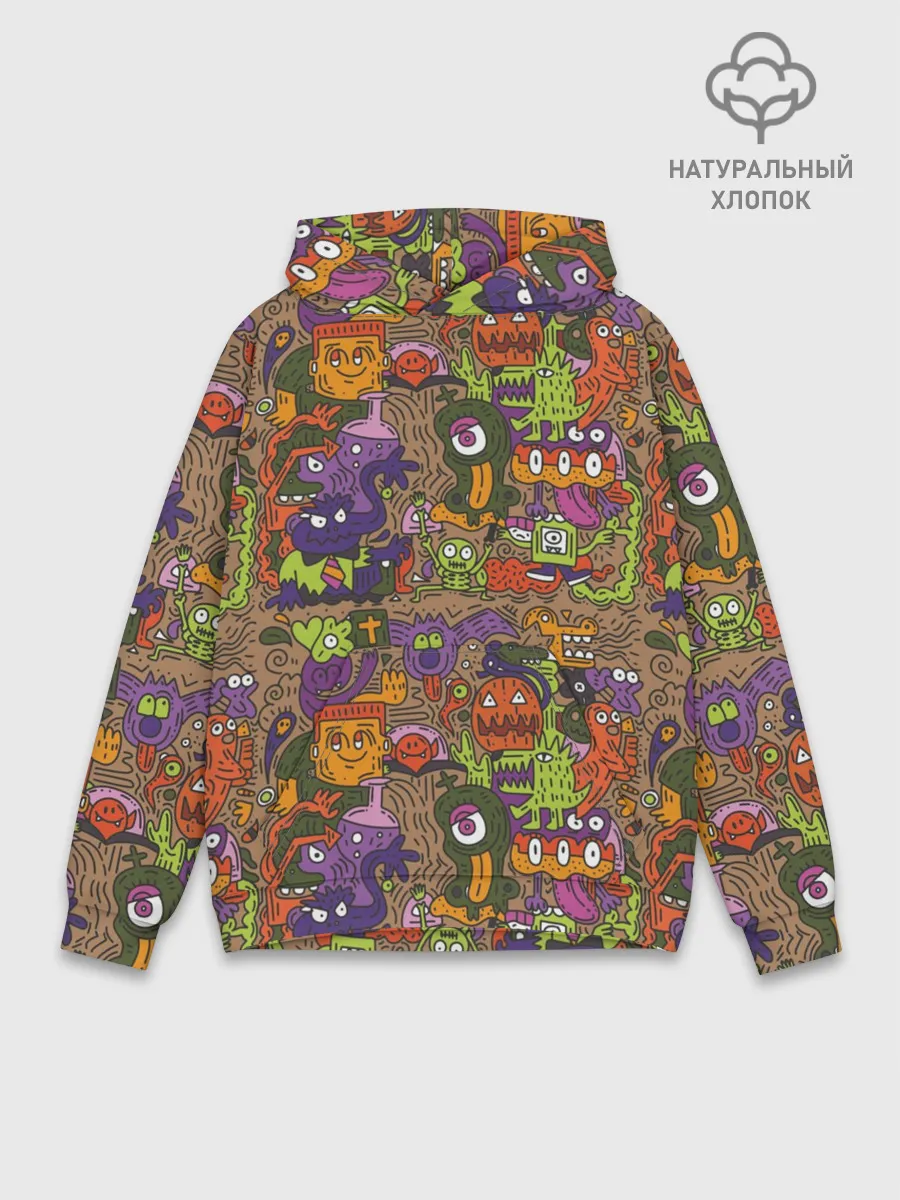 Худи мужской база хлопок / Монсты