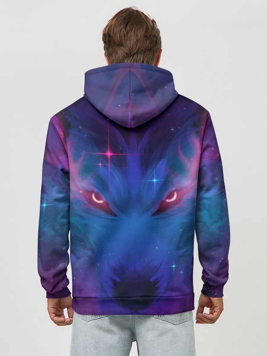 Худи мужской база хлопок / Космо Волк