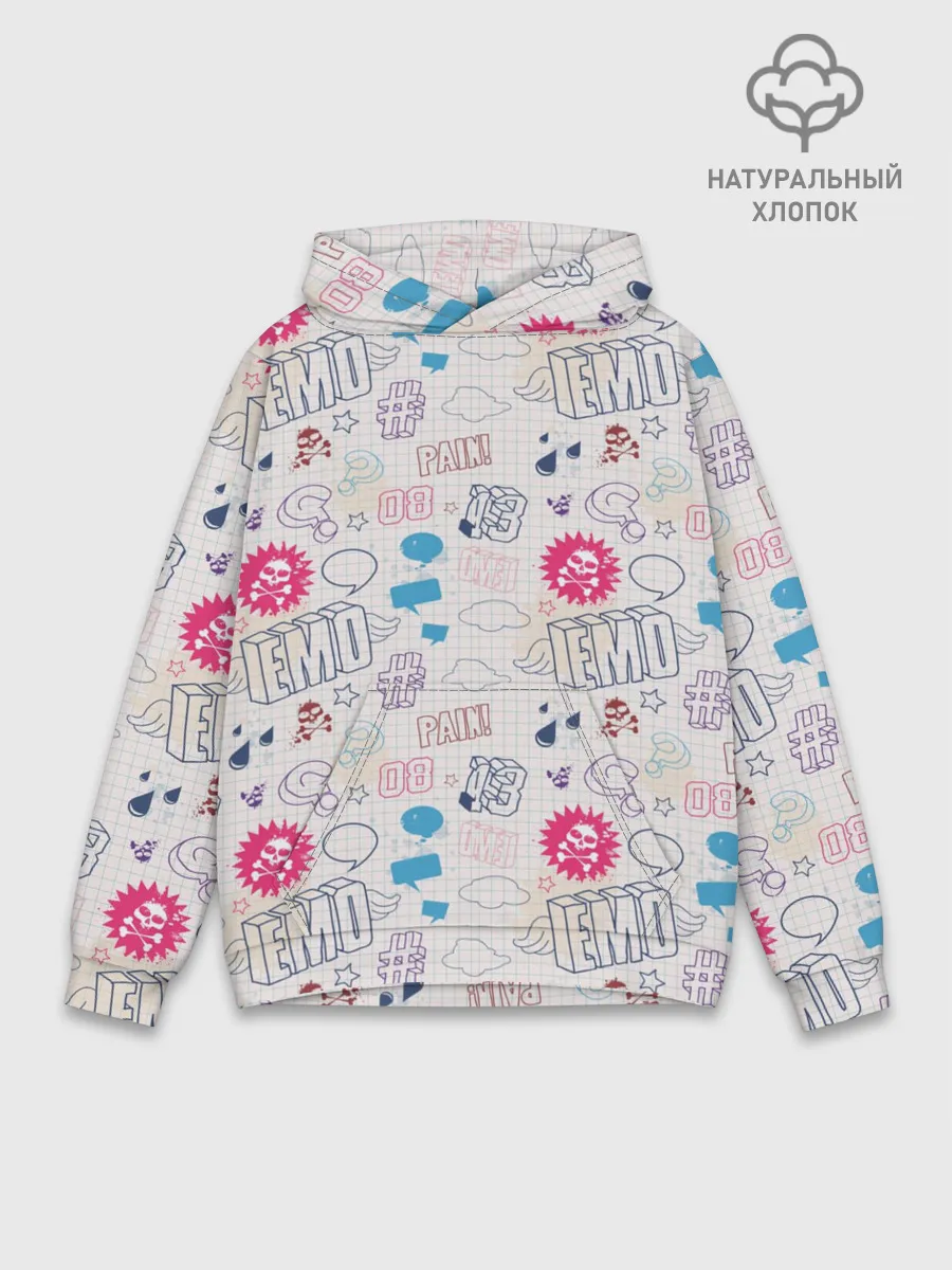 Худи мужской база хлопок / Граффити-школьная тетрадь