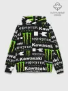 Худи мужской база хлопок / KAWASAKI X MONSTER ENERGY