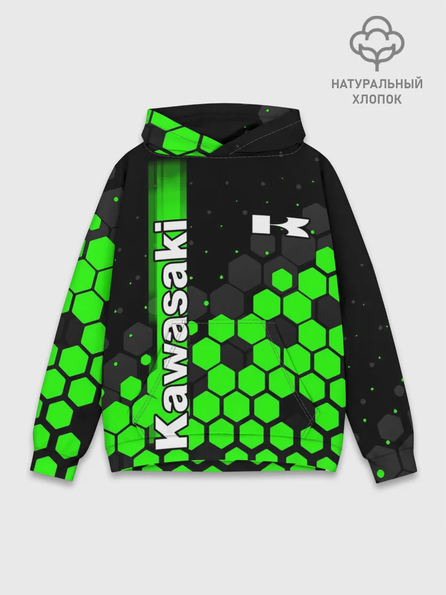 Худи мужской база хлопок / KAWASAKI / КАВАСАКИ