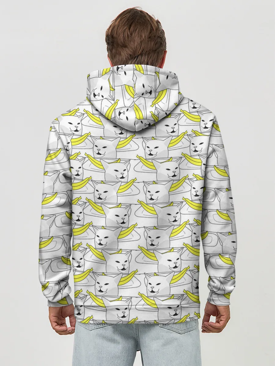 Худи мужской база хлопок / Кот с бананом