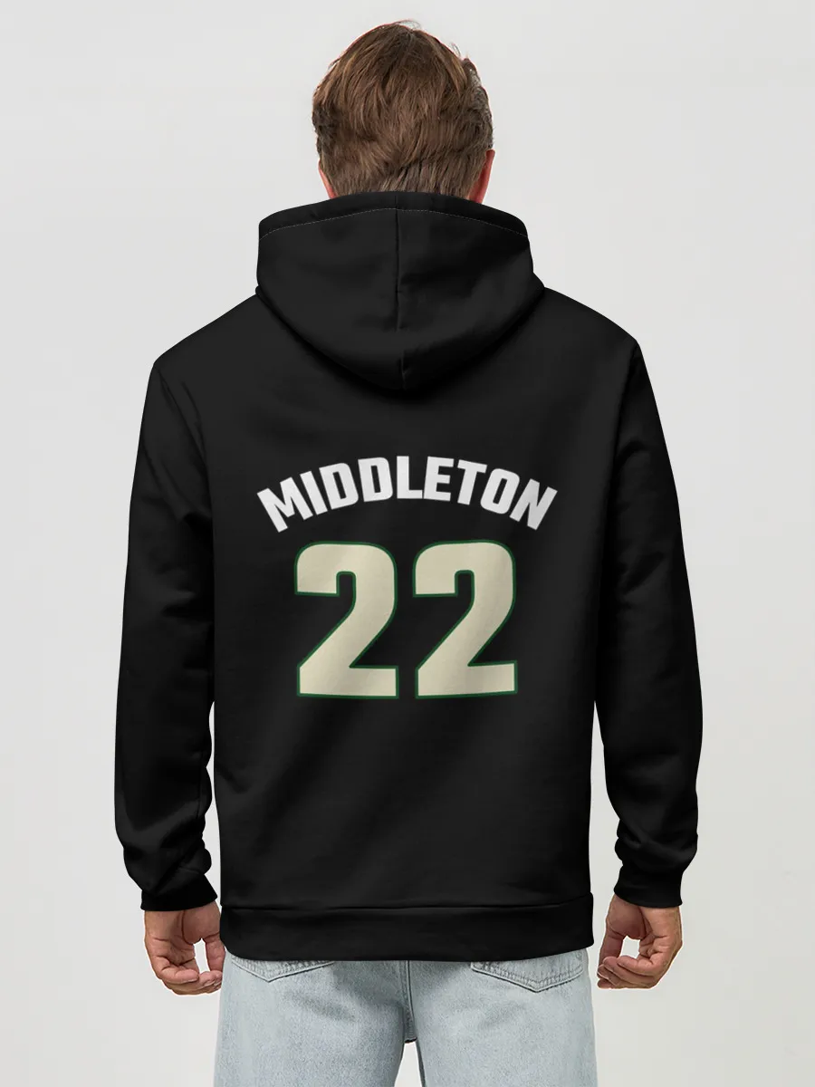 Худи мужской база хлопок / Milwaukee Bucks форма. Крис Миддлтон