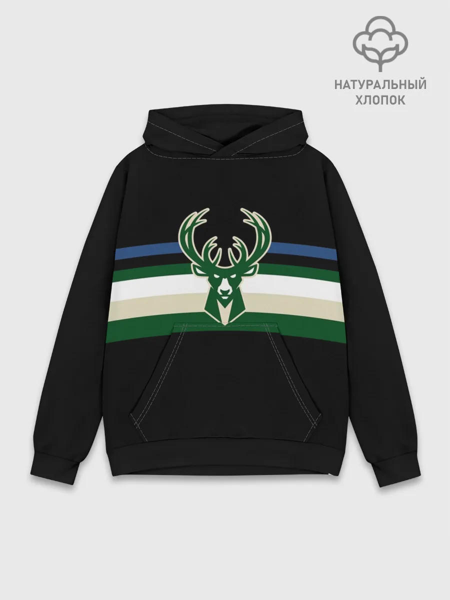 Худи мужской база хлопок / Milwaukee Bucks форма. Statement Edition