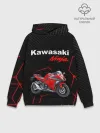Худи мужской база хлопок / KAWASAKI NINJA / КАВАСАКИ