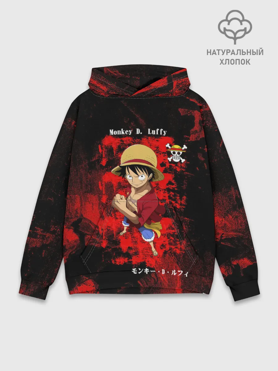 Худи мужской база хлопок / Манки Д. Луффи пират Соломенной Шляпы