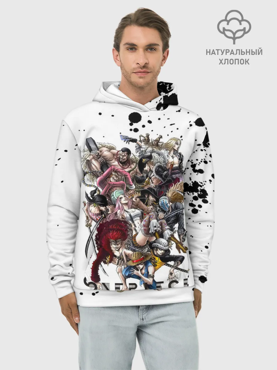 Худи мужской база хлопок / Пираты One Piece. Большой куш