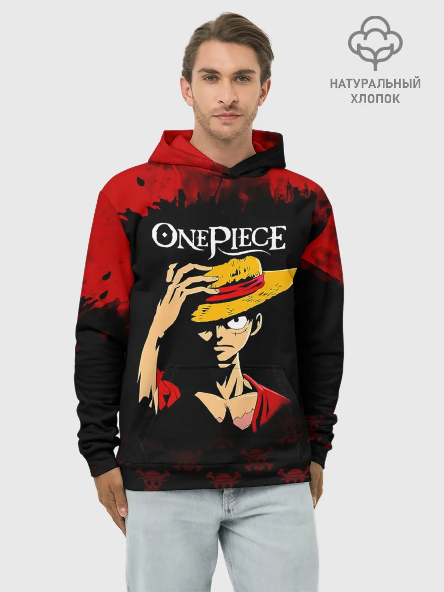 Худи мужской база хлопок / Луффи One Piece. Большой куш
