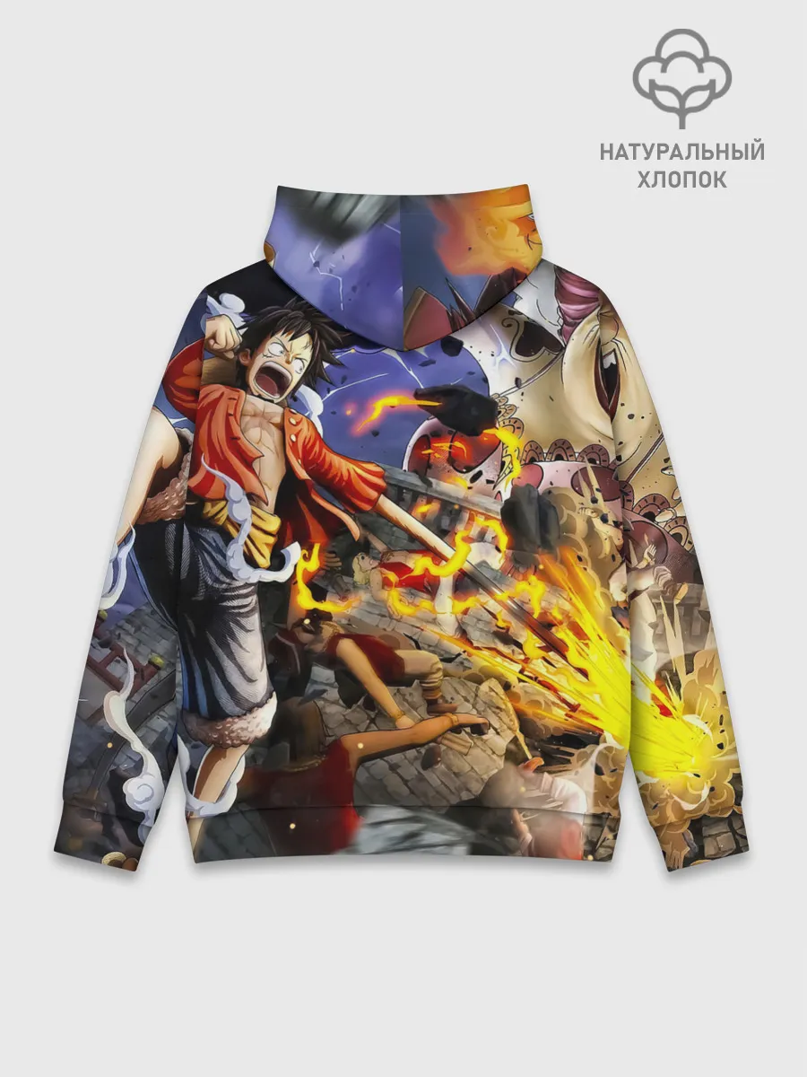 Худи мужской база хлопок / Экшен One Piece. Большой куш