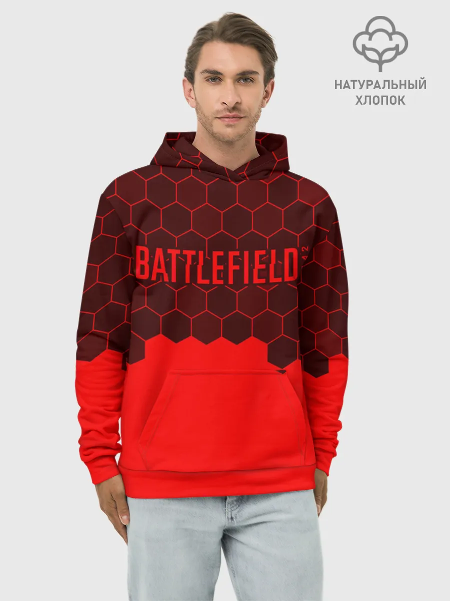 Худи мужской база хлопок / Battlefield 2042 - Hexagon