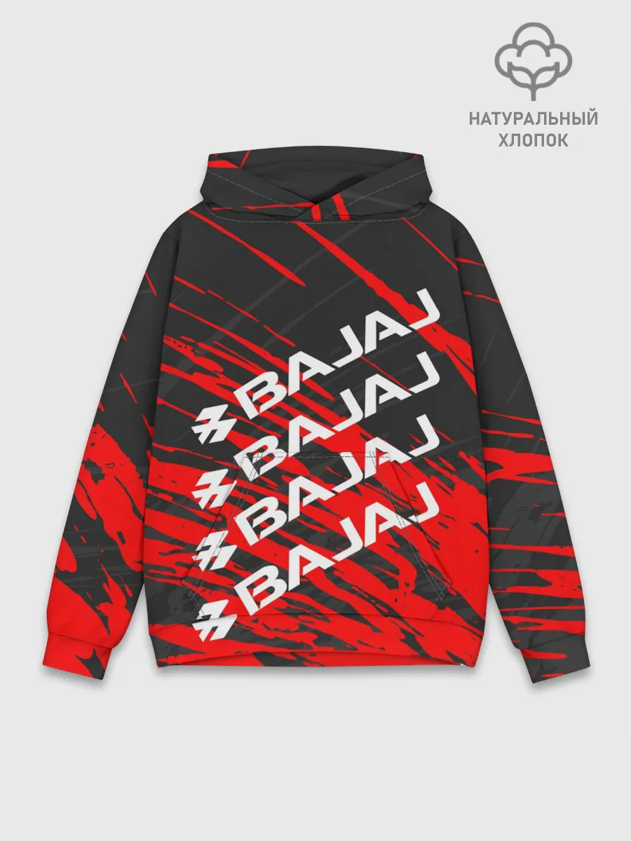 Худи мужской база хлопок / BAJAJ / БАДЖАДЖ / MOTOSPORT