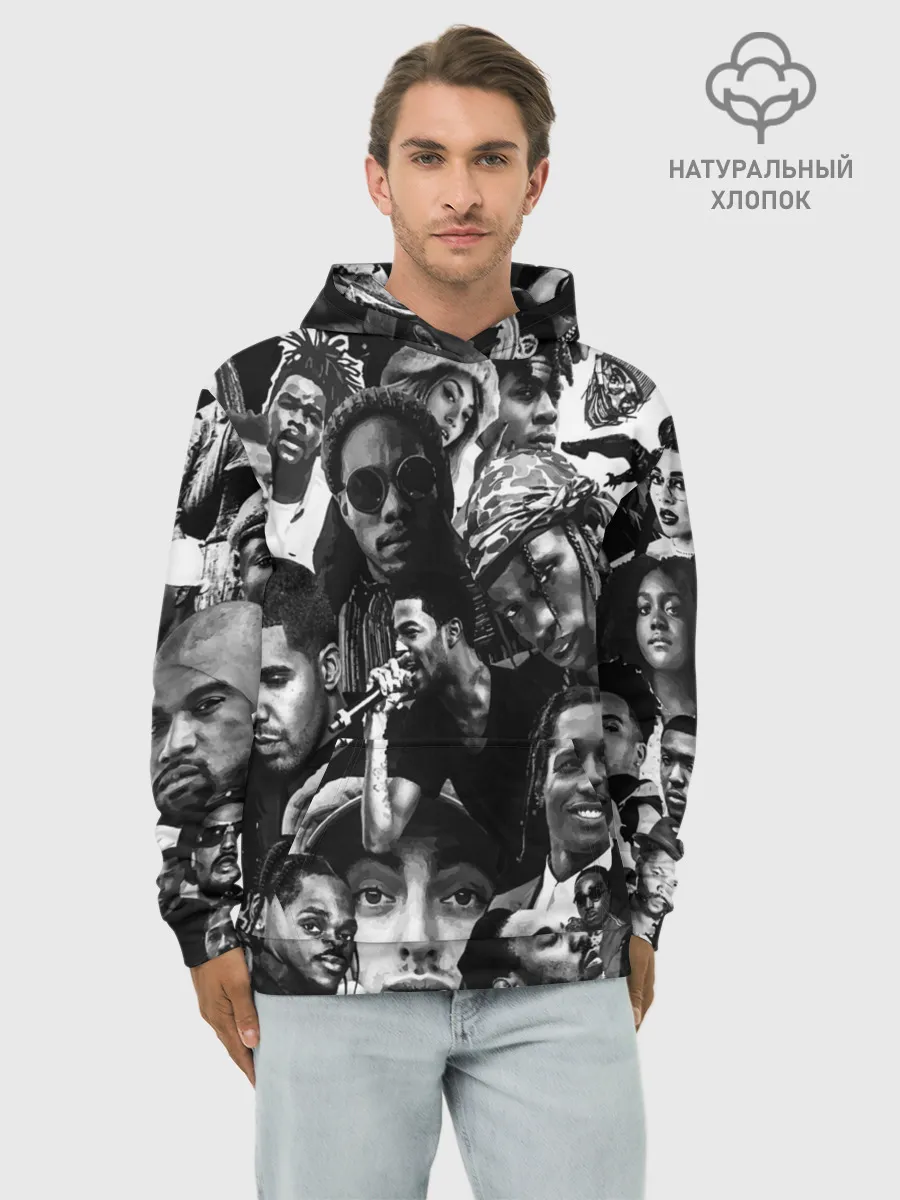 Худи мужской база хлопок / Music Rap allpic