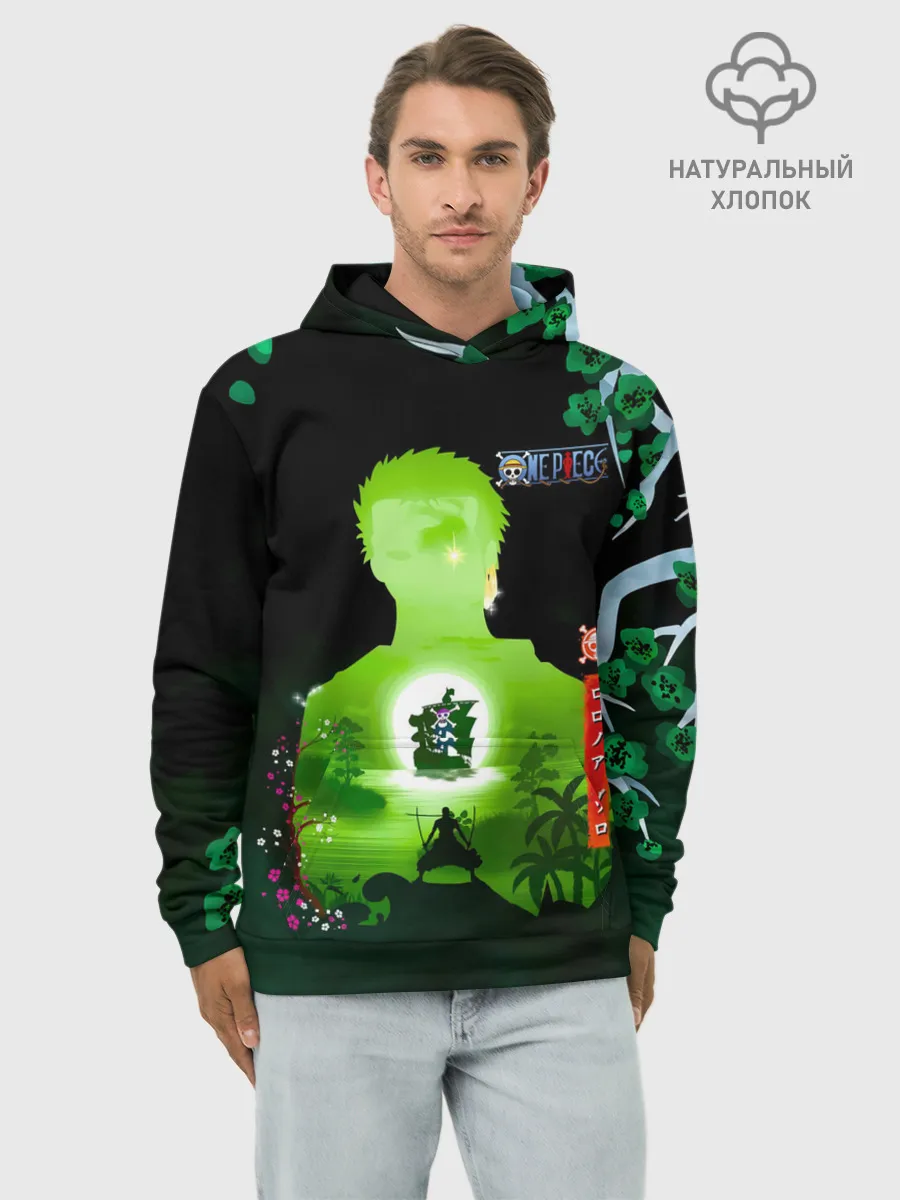 Худи мужской база хлопок / Зоро One Piece. Большой куш