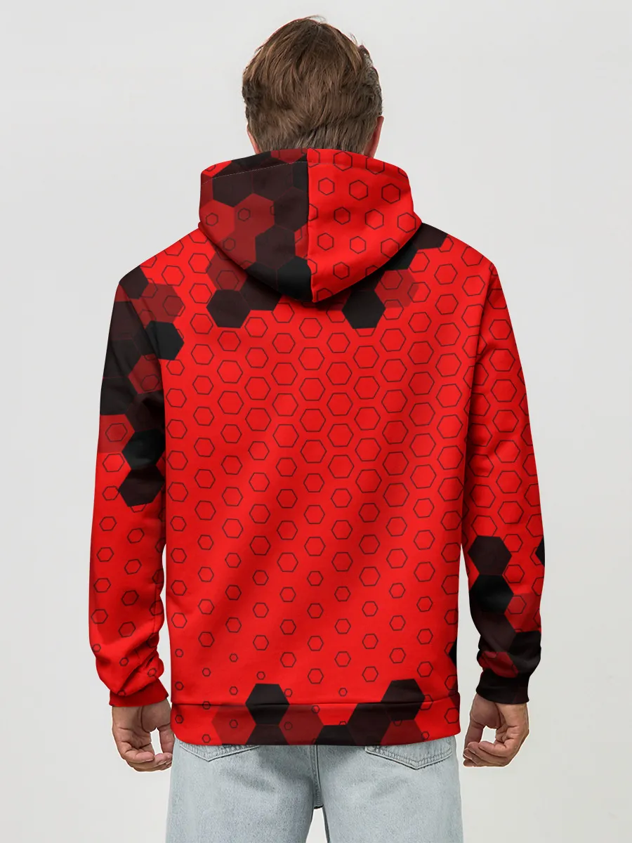 Худи мужской база хлопок / Deathloop - Череп - Соты