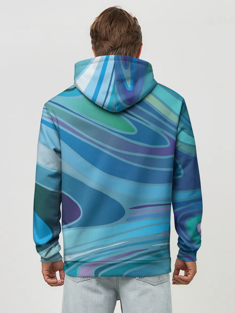 Худи мужской база хлопок / Морская волна