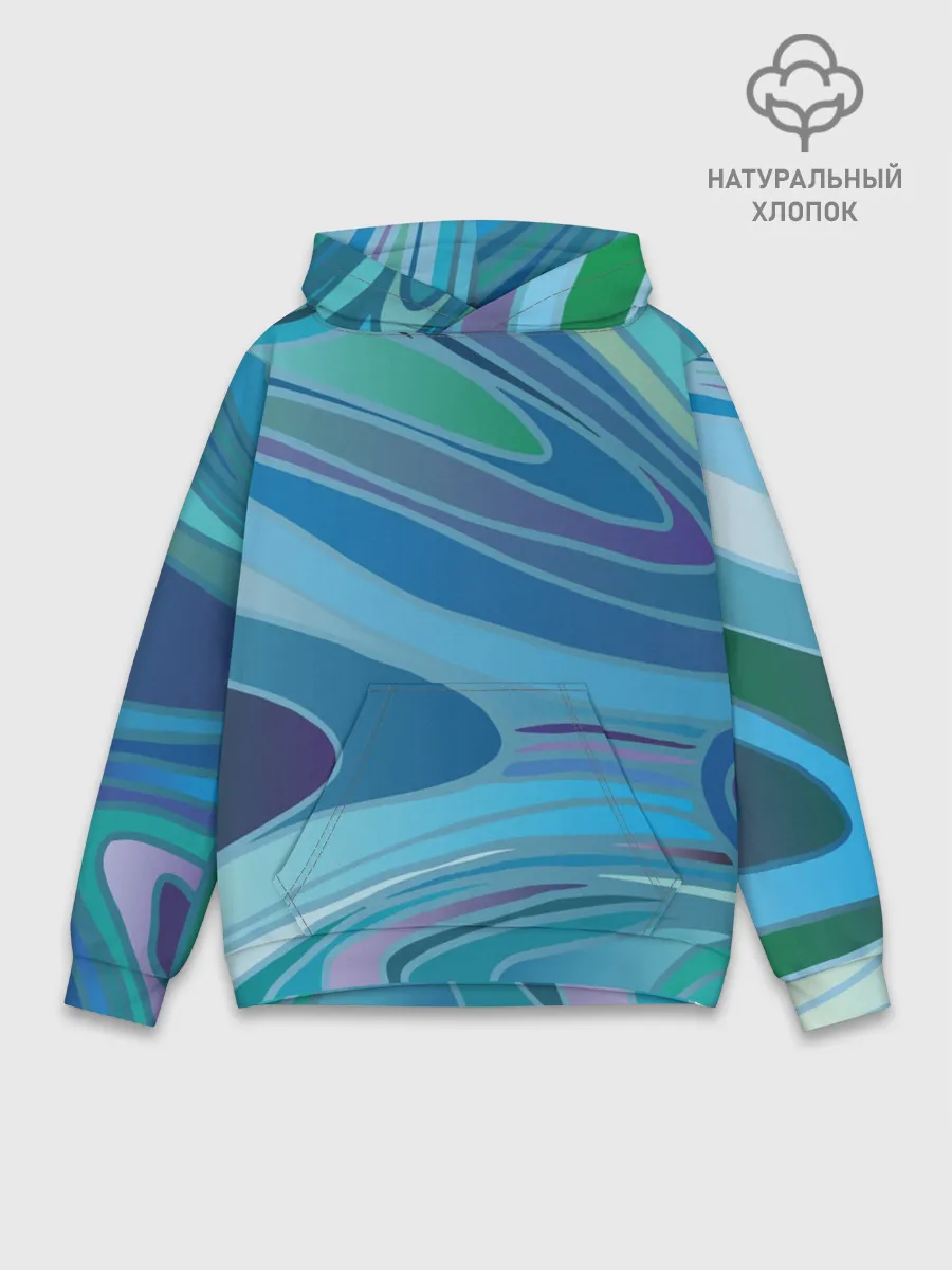 Худи мужской база хлопок / Морская волна