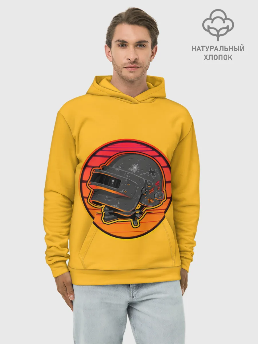 Худи мужской база хлопок / Шлем Пабг