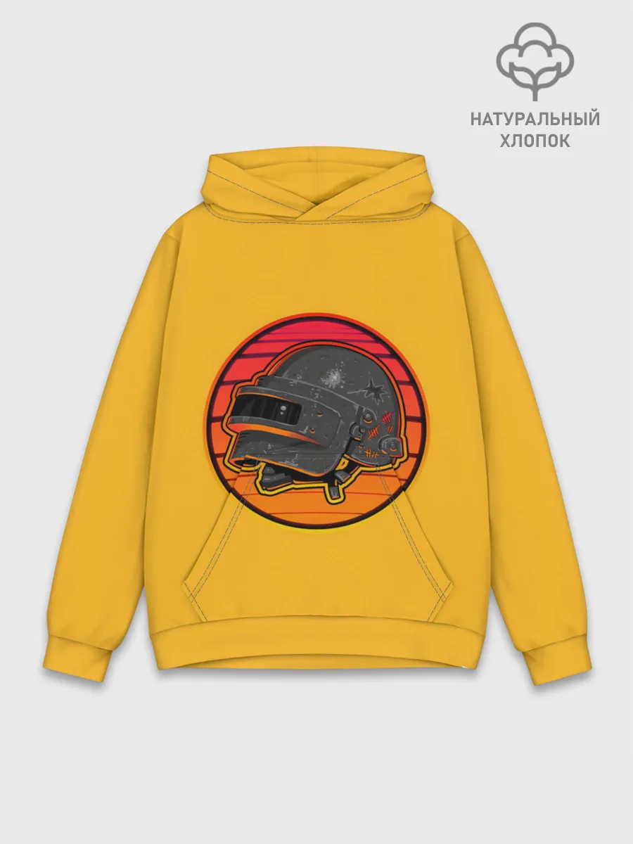 Худи мужской база хлопок / Шлем Пабг