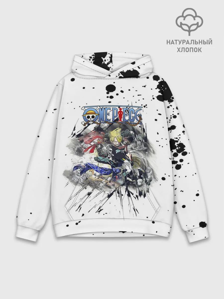 Худи мужской база хлопок / Винсмок Санджи One Piece