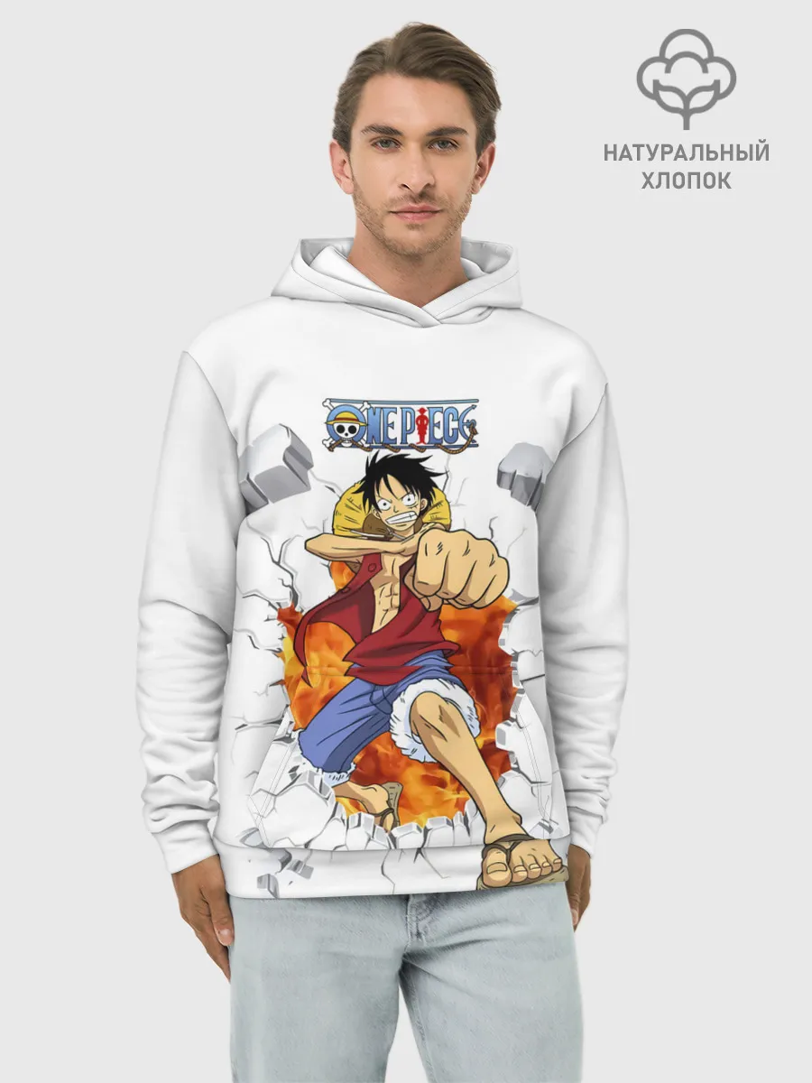 Худи мужской база хлопок / Луффи One Piece. Большой куш
