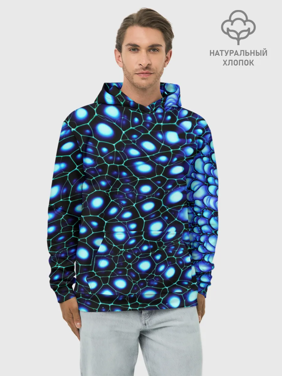 Худи мужской база хлопок / Абстракция-макрокраска