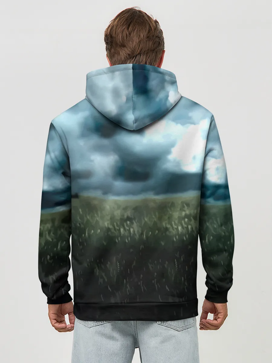 Худи мужской база хлопок / Луффи в поле. One Piece