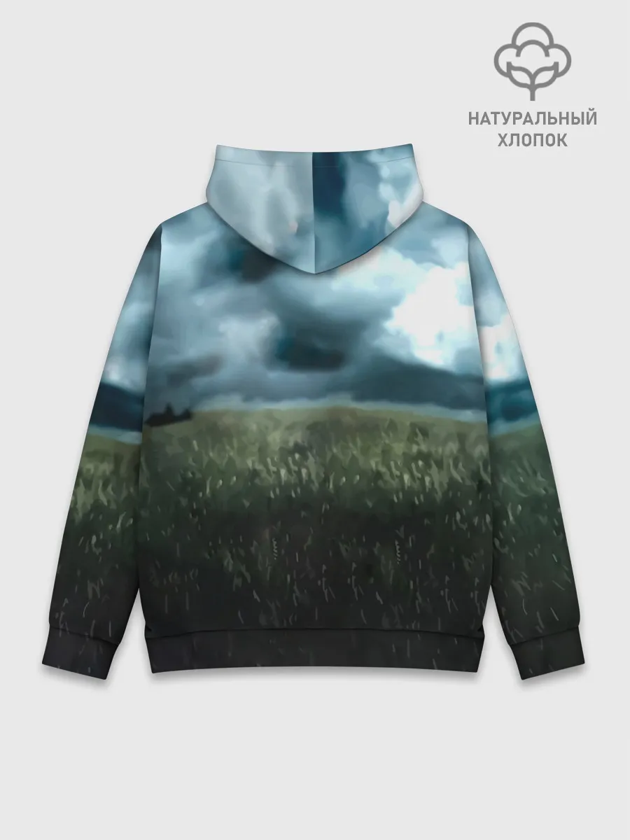 Худи мужской база хлопок / Луффи в поле. One Piece